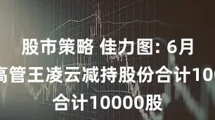 股市策略 佳力图: 6月27日高管王凌云减持股份合计10000股